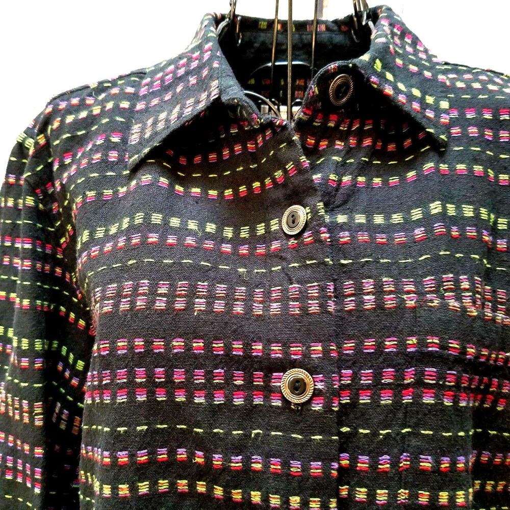 Christopher & Banks Jacket Size M Linen Cotton Blend Blazer Pockets Classic Y2K